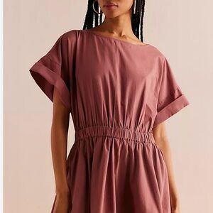 Free People Mauve Short Sleeve Cinched Waist Dress – Women’s XL